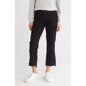 NWT Democracy Kick Flare Ab Technology Jeans Womens 2 Fray Hem Crop Western
